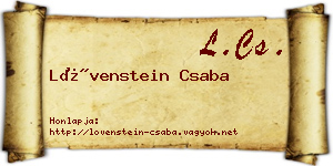 Lövenstein Csaba névjegykártya